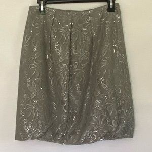 GG-84 Loft Gray Lace‎ Lined Pleated MIDI Skirt Size 4P
